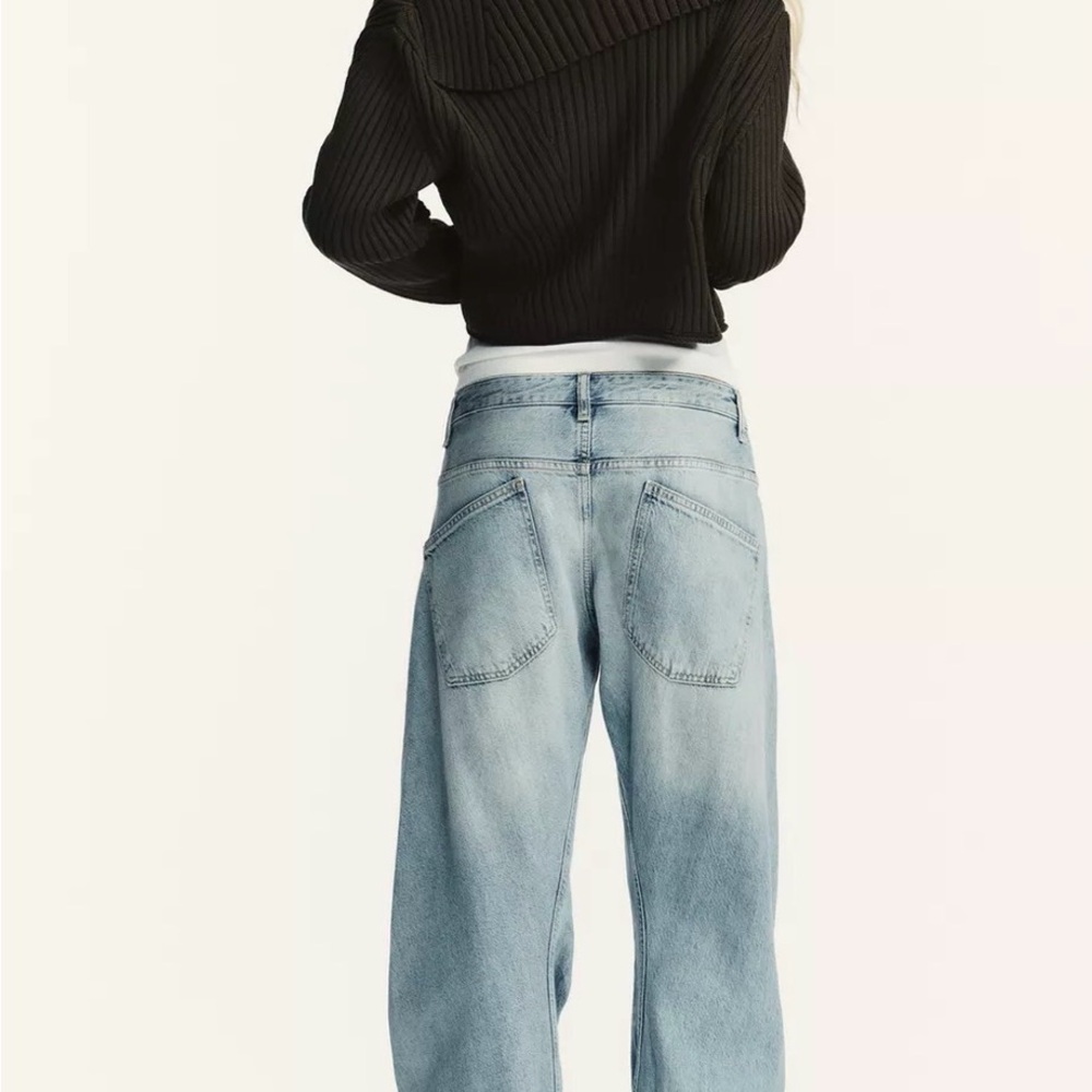 NWT zara trf shifted seam low waist jeans 6688/243 size 40 - Picture 3 of 5